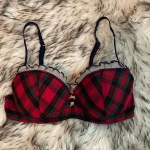 Plaid bra 34B